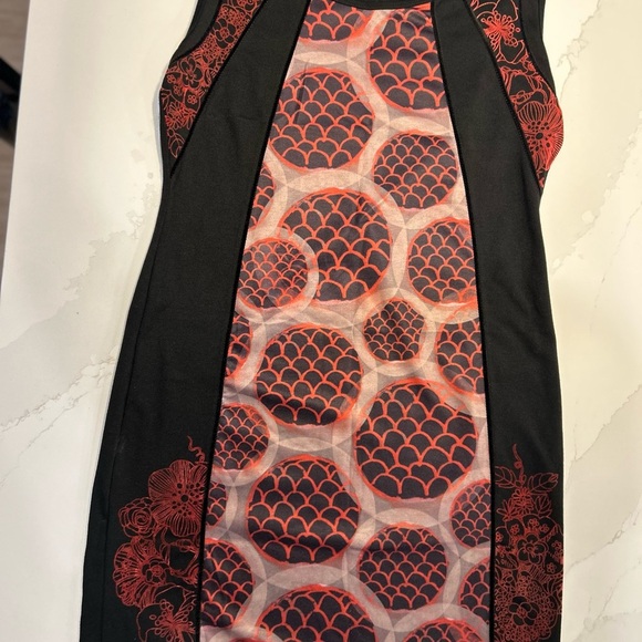 Vintage Red and Black Hexagonal Patterned Dress NWT XL - Picture 5 of 16